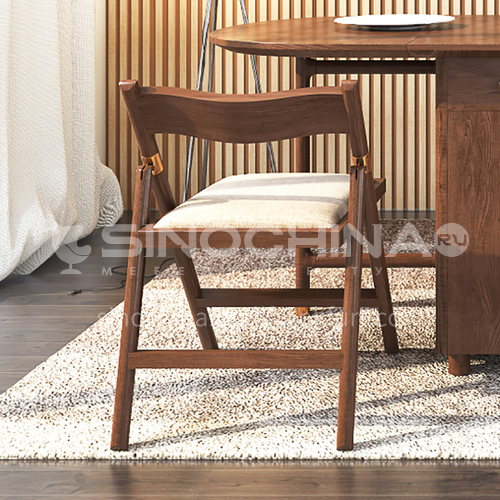 CL-DZ001 Minimalist dining chair with cotton and linen ash wooden frame